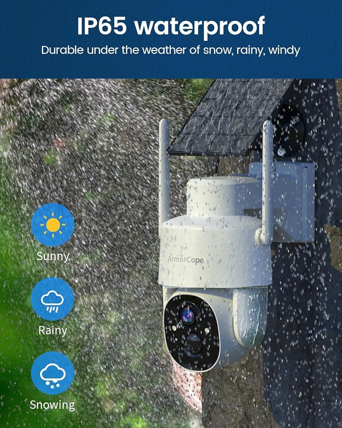 Armorcope Solar Security Cameras Wireless Outdoor, 360° View Battery Powered - Image 3