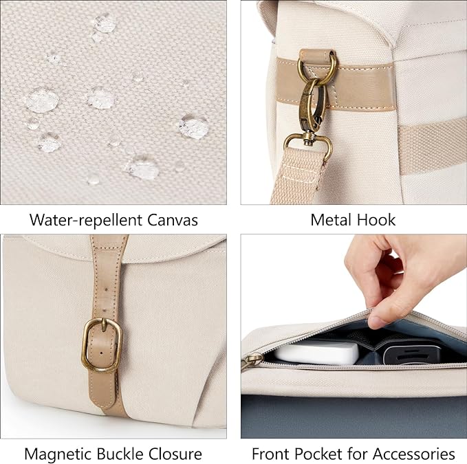 BAGSMART Camera Bag, SLR DSLR Canvas Crossbody Camera Case, Compact Camera - Image 4