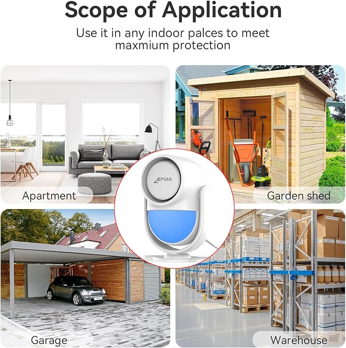 CPVAN WiFi Motion Sensor Alarm, 125dB Smart PIR Detector - Image 7