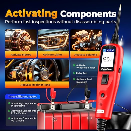 Autel PowerScan PS100 Automotive Circuit Tester 2.0, 12-24V Power Circuit Probe - Image 6