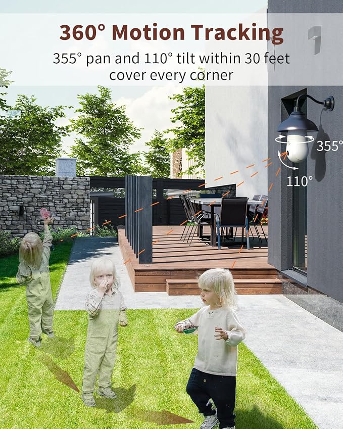 Armorcope 2K Light Bulb Security Camera, 360° Motion Tracking 2.4Ghz WiFi - Image 3