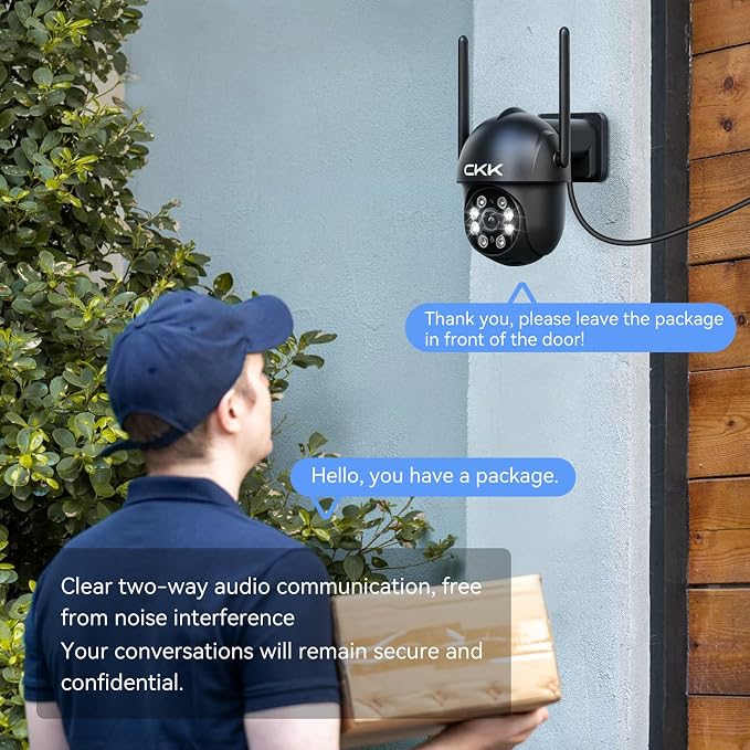 CKK 2K Security Camera Outdoor Corded Power, 3MP PTZ WiFi Home Security Camera - Image 7