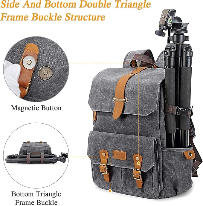 UBAYMAX Camera Backpack, DSLR SLR Waterproof Canvas Camera Bags Rucksack 15.6 - Image 5