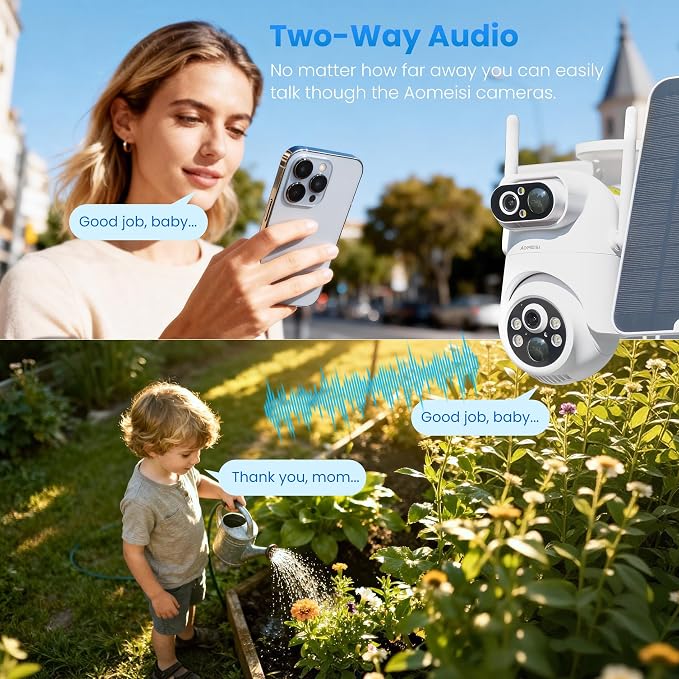 Eseecloud 4-Cam Kit, Dual Lens Solar Security Camera Wireless Outdoor System - Image 7