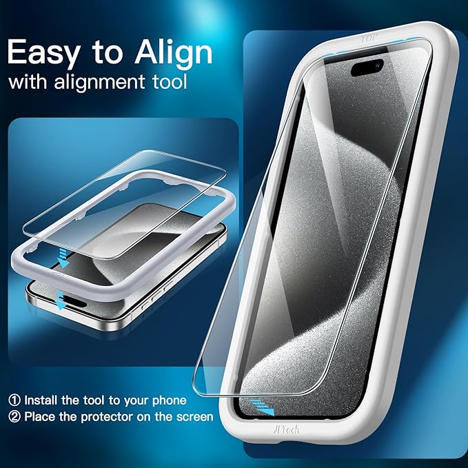 JETech Screen Protector for iPhone 15 Pro 6.1-Inch - Image 5