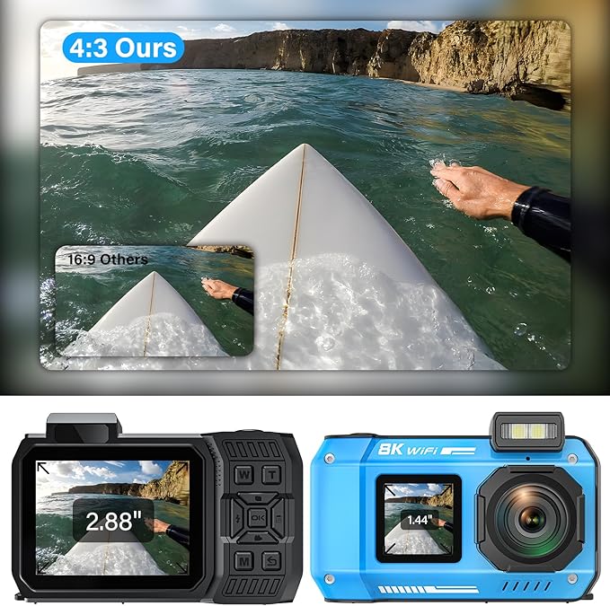 8K Underwater Camera, WiFi 33FT 70MP Waterproof Camera - Image 6