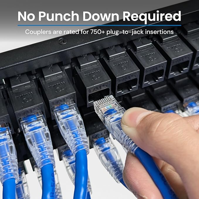 ICC CAT5e Feed-Through Patch Panel, 48 Port, 2U Rackmount, RJ45 Ethernet Patch - Image 3