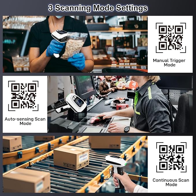 KUIIYER 1D QR 2D Barcode Scanner, Handheld Barcode Reader - Image 6