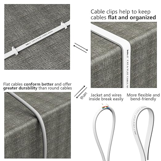 Jadaol Cat 6 Ethernet Cable 35 ft, 10Gbps Support Cat8 Cat7 Network, Flat RJ45 - Image 5