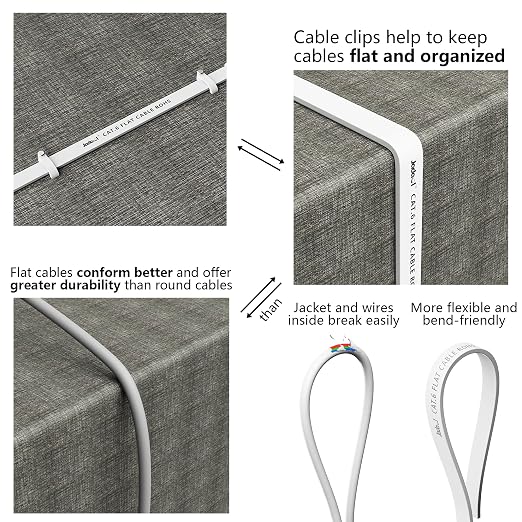 Jadaol Cat 6 Ethernet Cable 1ft 10-Pack, 10Gbps Support Cat8 Cat7 Network - Image 5