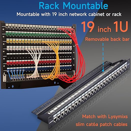 24 Port RJ45 Patch Panel Cat6 STP Feed Through, Coupler Network Panel 19 Inch - Image 6