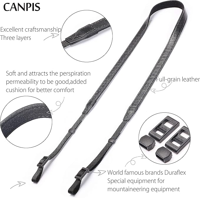CP008 Leather Camera Shoulder Neck Strap compatible - Image 4