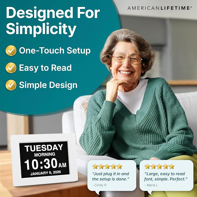 American Lifetime New 2026 Dementia Clock Large - Image 5