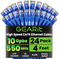 GEARit Cat 6 Ethernet Patch Cable 4 ft Blue, Cat 6 High Speed 24AWG 10Gbps RJ45 by GEARit