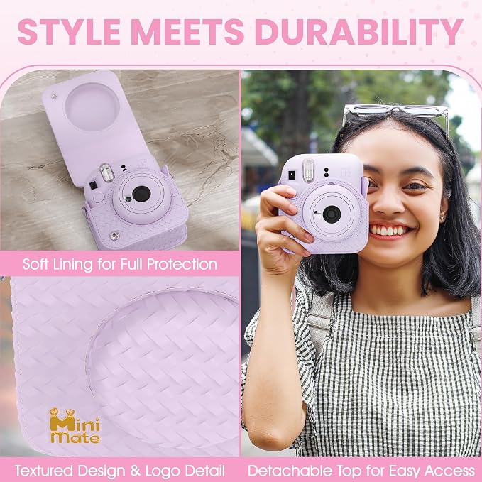 Fujifilm Instax Mini 12 Instant Camera Lilac Purple + Minimate Custom Designed - Image 6