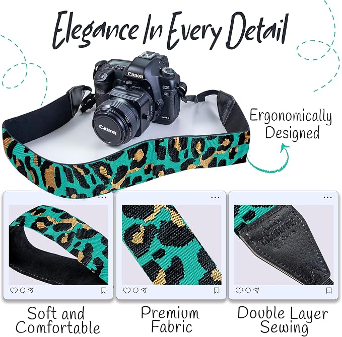 Art Tribute Camera Strap For Photographers Padded Universal Fit Neck Shoulder & - Image 3