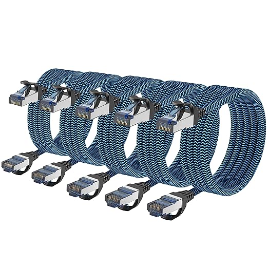 Cat8 Ethernet Cable 10 ft 5 Pack, High Speed 40Gbps 2000MHz, Compatible by CABNEER