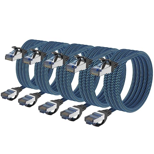 Cat8 Ethernet Cable 15 ft 5 Pack, High Speed 40Gbps 2000MHz, Compatible by CABNEER