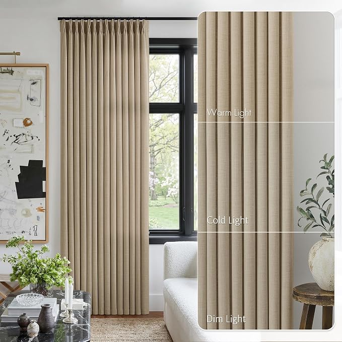 Semi Sheer Burlywood Birch 102 Inch Long Curtains - Image 9