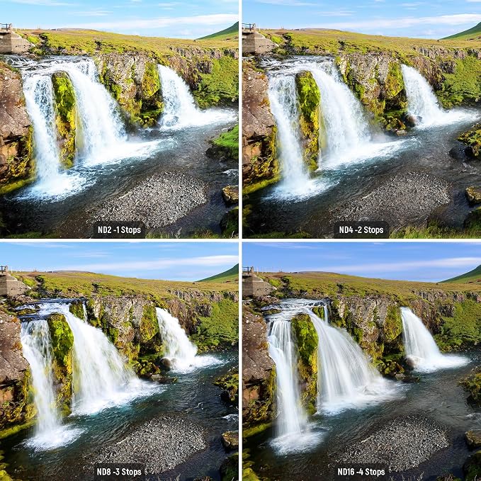 Neewer 82mm ND Lens Filter Kit: ND2 ND4 ND8 ND16, Lens Cleaning Pen, Neutral - Image 3