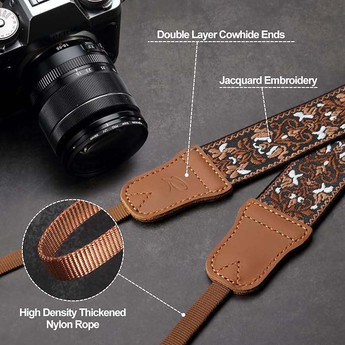 Padwa Lifestyle Brown Floral Camera Strap - Image 2