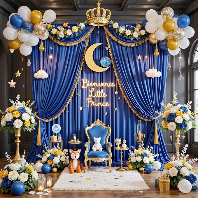 12ft x 10ft Royal Blue Backdrop Curtains - Image 4