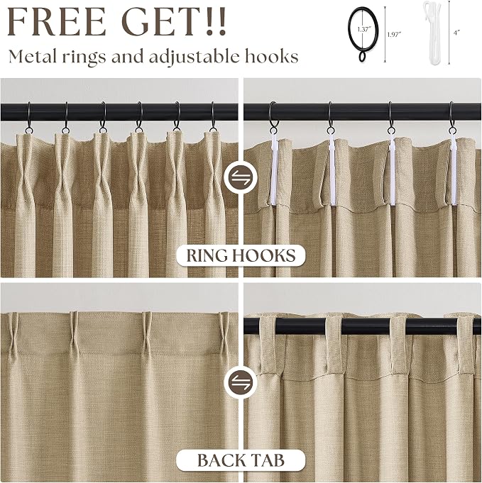 120 Inch Extra Long Oatmeal Curtains - Image 5