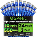 GEARit Cat 6 Ethernet Patch Cable 3 ft Blue, Cat 6 High Speed 24AWG 10Gbps RJ45 by GEARit