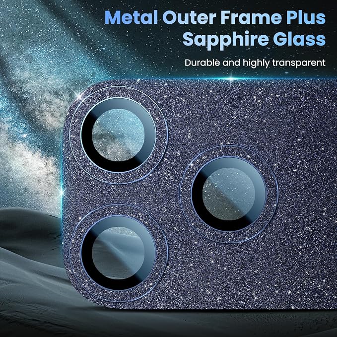 Uyiton Compatible with iPhone 17 Pro Max Camera Lens Protector Bling - Image 4