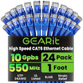 GEARit Cat 6 Patch Cables 1 ft Blue, Cat 6 High Speed 24AWG 10Gbps RJ45 by GEARit