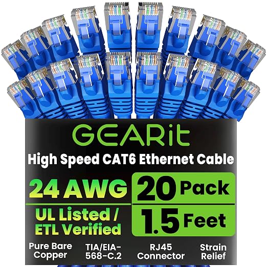 GearIT Cat 6 Ethernet Cable Pack by GEARit