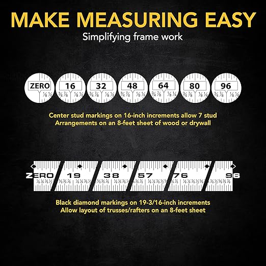 LEXIVON 25Ft/7.5m DuaLock Tape Measure | 1-Inch Wide Blade - Image 6