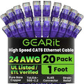 GEARit Cat 6 Ethernet Patch Cable 1 ft Purple Cat6 Patch Cables 1ft by GEARit