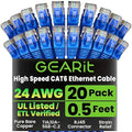 GEARit Cat 6 Ethernet Patch Cable 0.5 ft Blue by GEARit