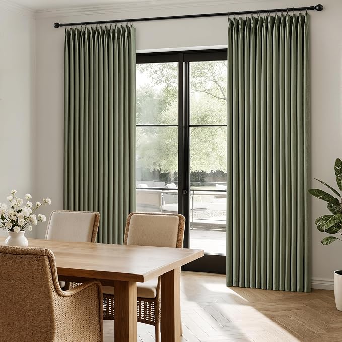 Memory Trained Pinch Pleated Curtains 84 Inches Long, Linen Pinch Pleat Sheer - Image 5