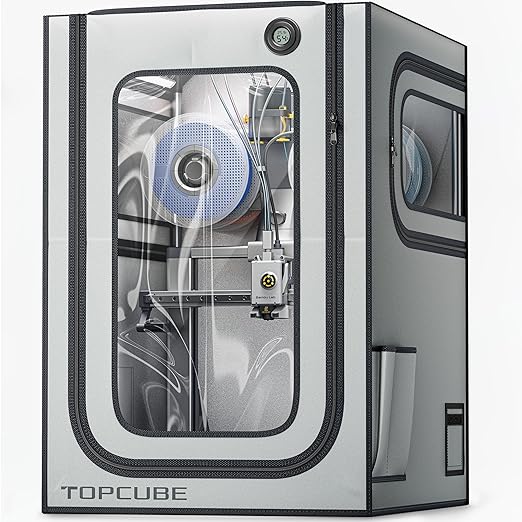 TOPCUBE 3D Printer Enclosure for Bambu Lab A1 Combo, Stainless Steel Frame by TOPCUBE
