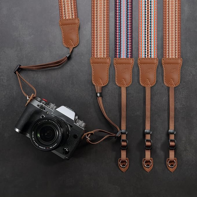 Padwa Lifestyle Striped Brown Camera Strap - Image 8
