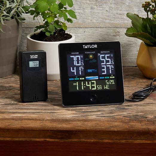 Taylor Digital Wireless Deluxe Indoor Outdoor Thermometer, Weather Station - Image 6