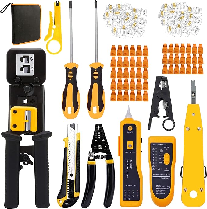 LEATBUY RJ45 Crimper Kit CAT5 CAT6 Crimping Tool Set - Image 7