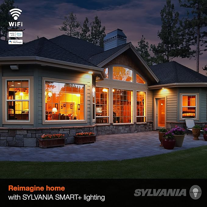SYLVANIA Wifi LED Smart Light Bulb, Soft White, Compatible - Image 5