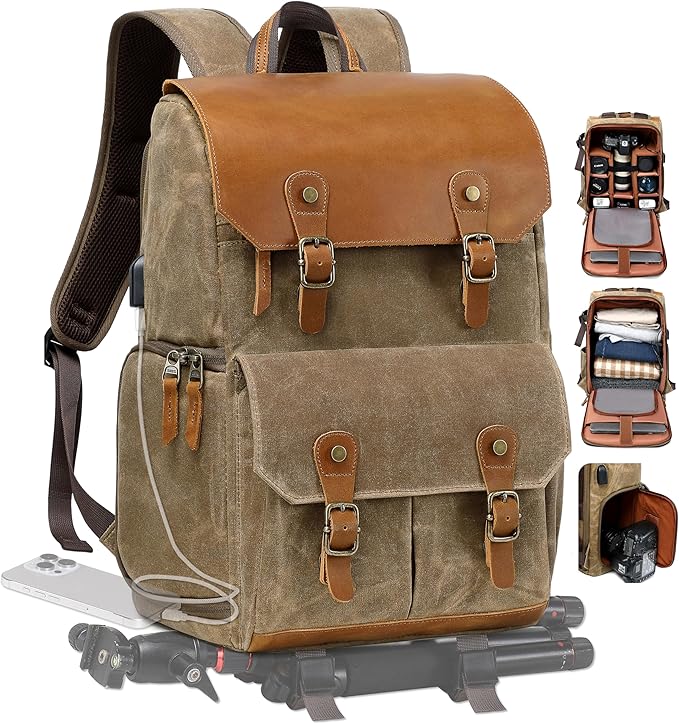 Padwa Lifestyle Khaki Camera Backpack by PadwaLifestyleCameraStrap
