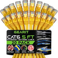 GEARit Cat 6 Ethernet Patch Cable 5 ft Yellow Cat6 Patch Cables 5ft by GEARit