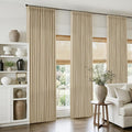 Tan Pinch Pleated Bedroom Curtains 96 Inches Long 4 Panels Set, Memory Trained by Twodrapes