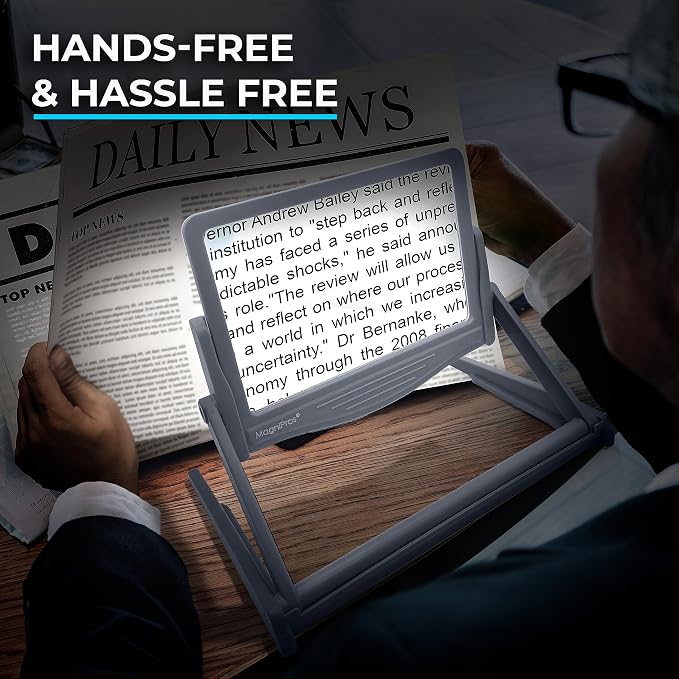 MAGNIPROS Patented 5X Large LED Page Magnifier - Image 2