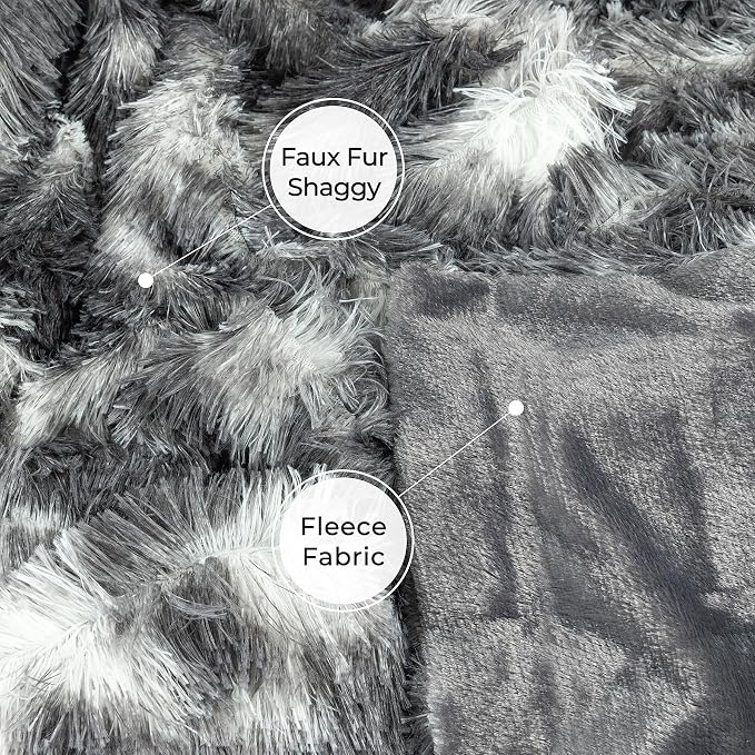 Tuddrom Decorative Extra Soft Faux Fur Blanket Twin Size 70" x 78", Solid - Image 6