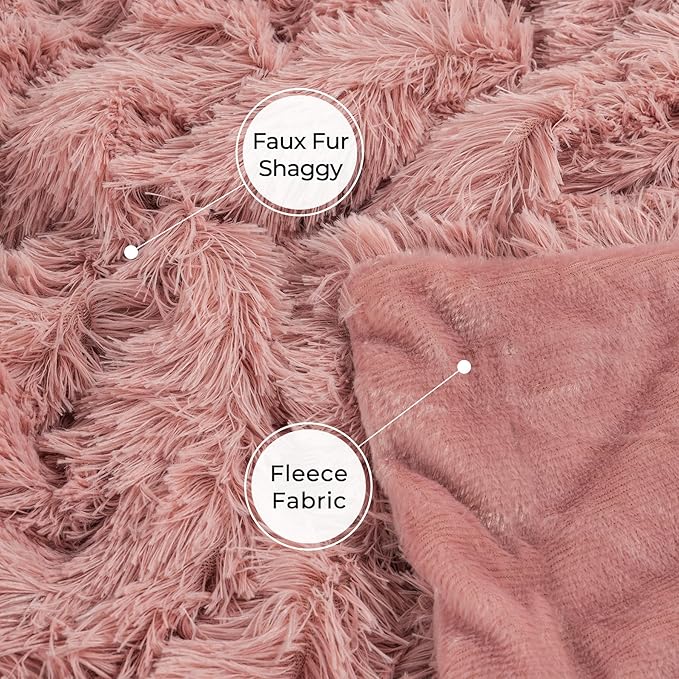 Tuddrom Decorative Extra Soft Faux Fur Blanket Twin Size 70" x 78", Solid - Image 6