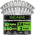 GEARit Cat 6 Ethernet Patch Cables 3 ft White, High Speed 24AWG 10Gbps RJ45 by GEARit