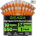 GEARit Cat 6 Ethernet Patch Cables 1 ft Orange, High Speed 24AWG 10Gbps RJ45 by GEARit