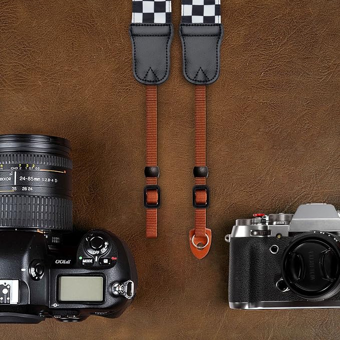 Padwa Lifestyle Black and White Plaid Camera Strap - Image 6