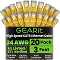 GEARit Cat 6 Ethernet Patch Cable 3 ft Yellow Cat6 Patch Cables 3ft by GEARit